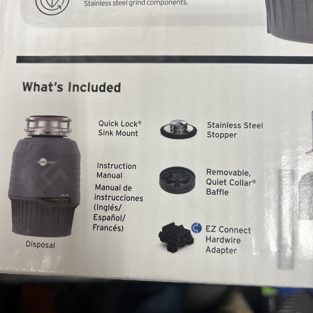 Evolution .75HP, 3/4 HP Garbage Disposal, Advanced Series EZ Connect Continuous