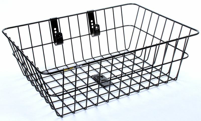 Sunlite Bicycle Front Steel Basket Black 15x10x5" Handlebar & Fork Mounted