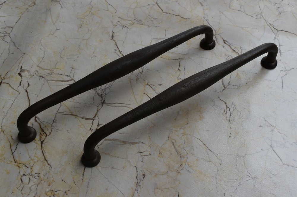 Vintage Handmade iron door cabinet screen Gate handles pull rustic 2 pcs