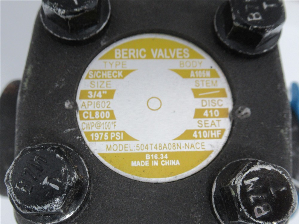 Beric A105N, 3/4" NPT Check Valve, Class 800