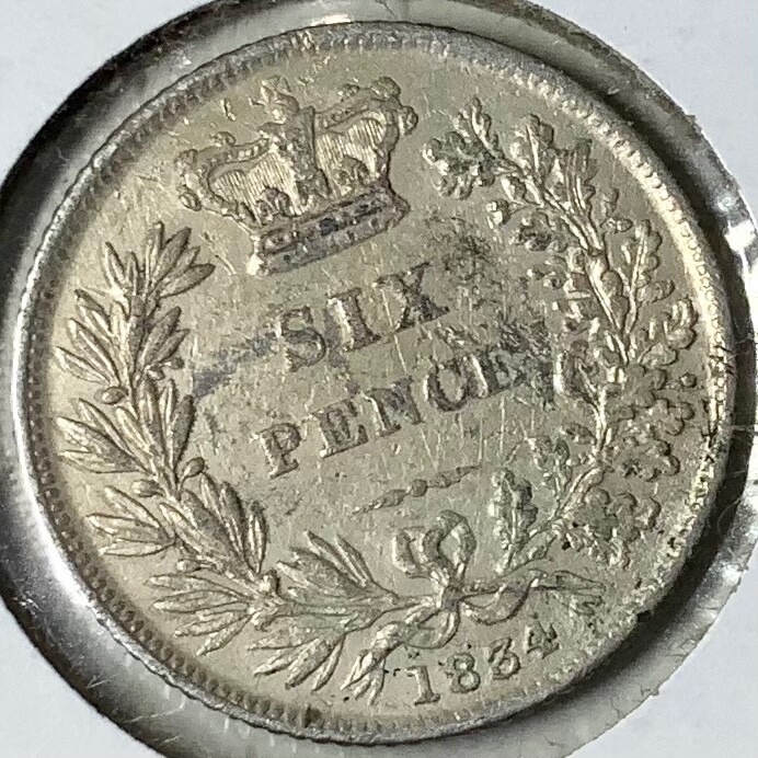 1834 Great Britain 6 Pence