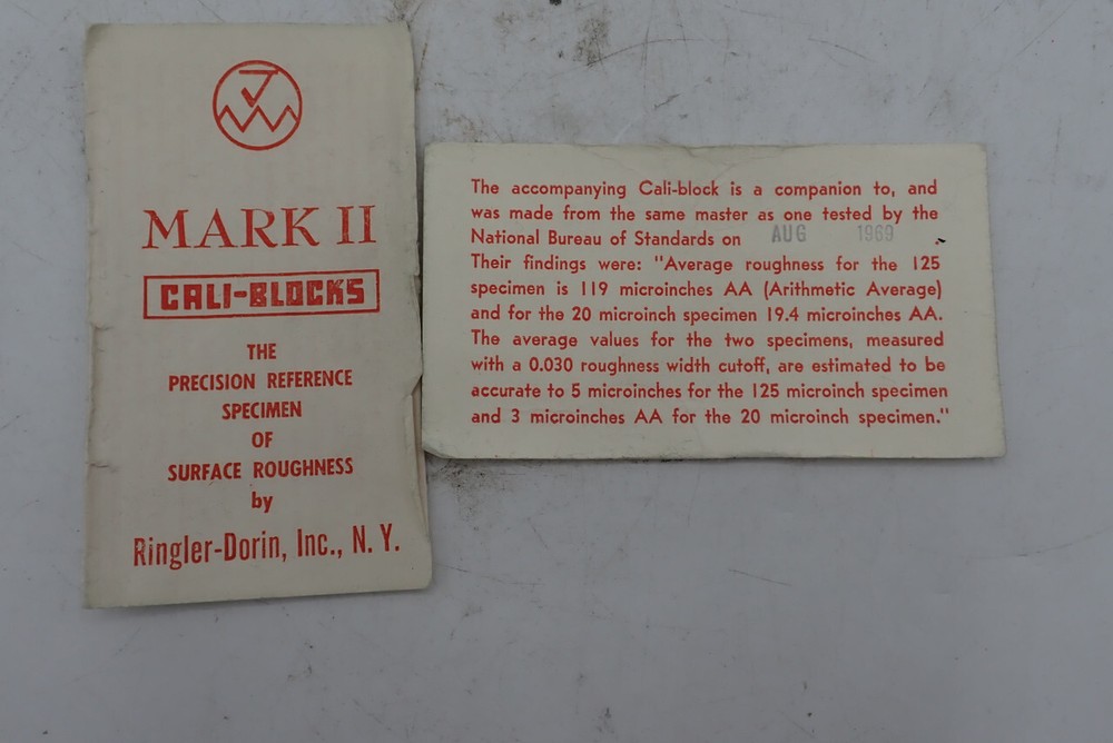 Mark II Cali-Blockers Precision Reference Specimen of Surface Roughness