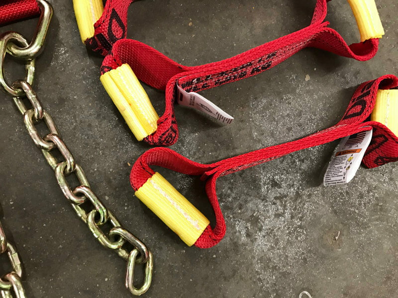 4-Pack RED Dog Bone Straps for 8-Point Tie Down System Rollback Diamond Weave