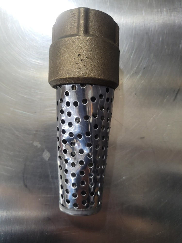 SIMMONS 453SB Foot Valve: Single Flow Spring, Inline Brnz/Stnls 1" Pipe dented