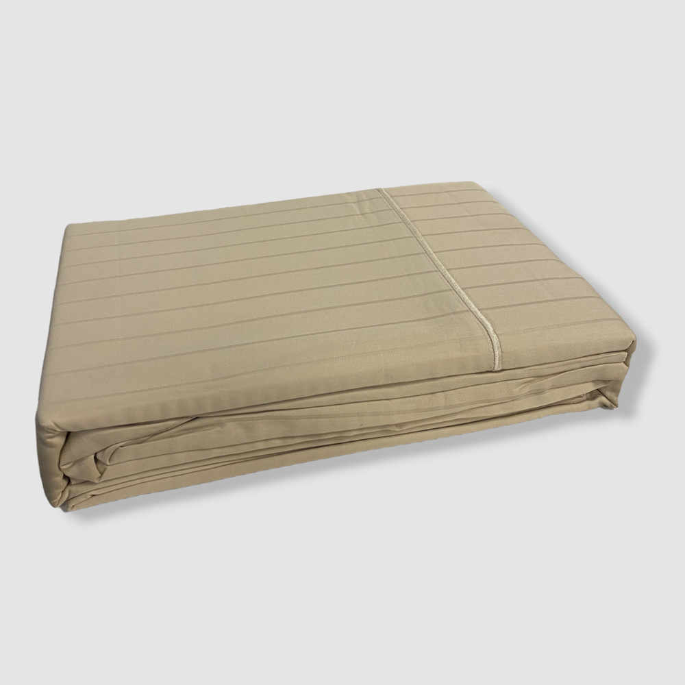 $300 Sferra Beige Full Marcus Collection 400-Thread Count Striped Bed Sheet Set