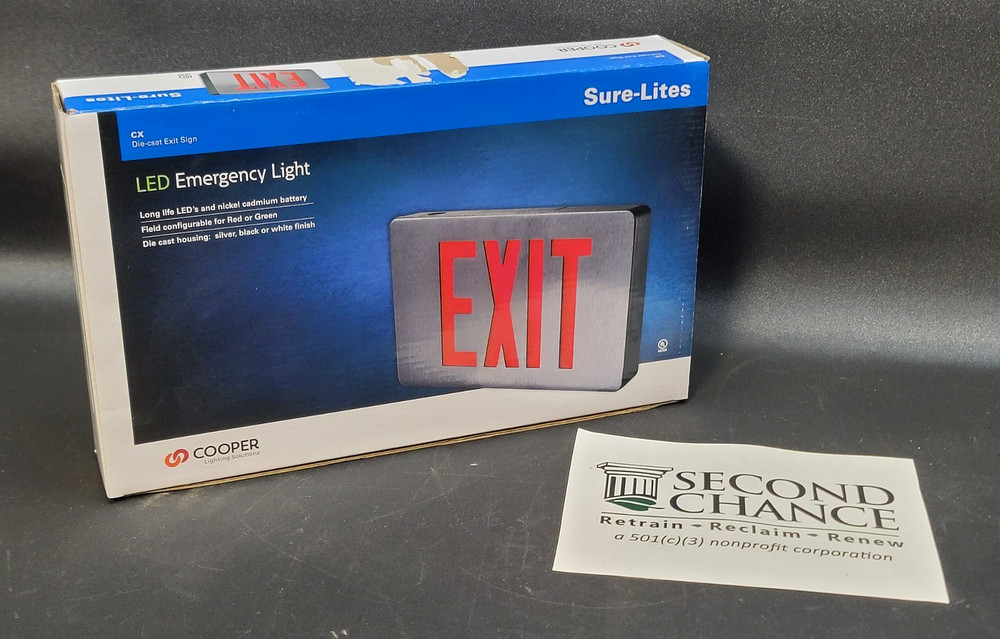 Cooper Lighting Sure-Lites CX Die Cast Exit Sign Single Double Face Red Green