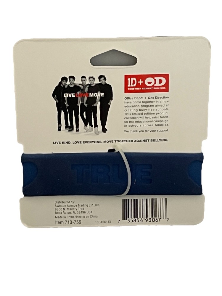 One Direction 1D + OD Limited Edition Silicone Wristband - Liam - True - Blue