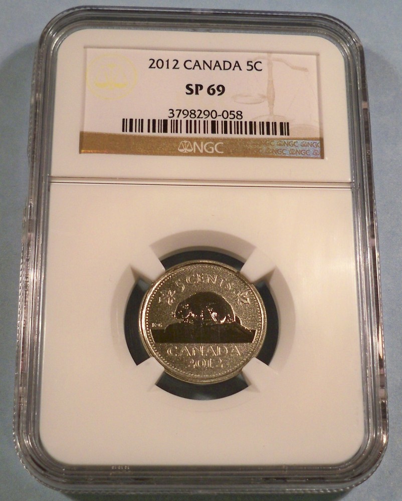 2012 CANADA NGC SP69 5c REVERSE PROOF TYPE SPECIMEN SP MS 69 NICKEL