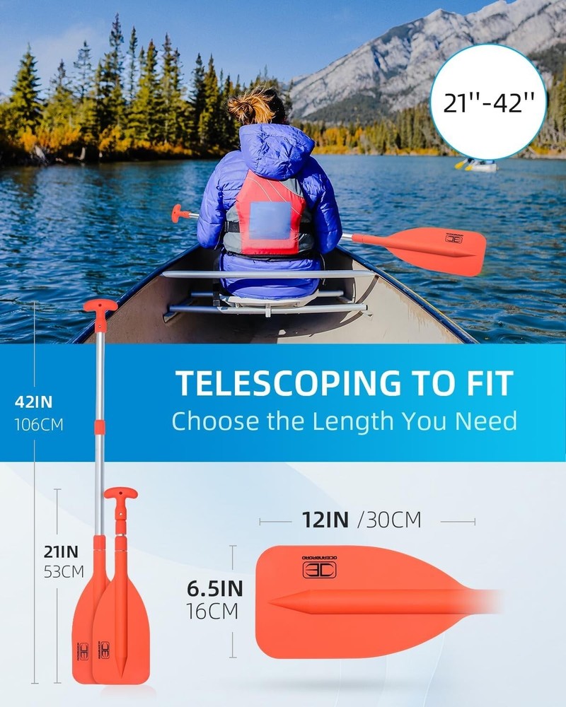 Versatile Emergency Paddle 21''-42'' Adjustable Length for All Water Activities