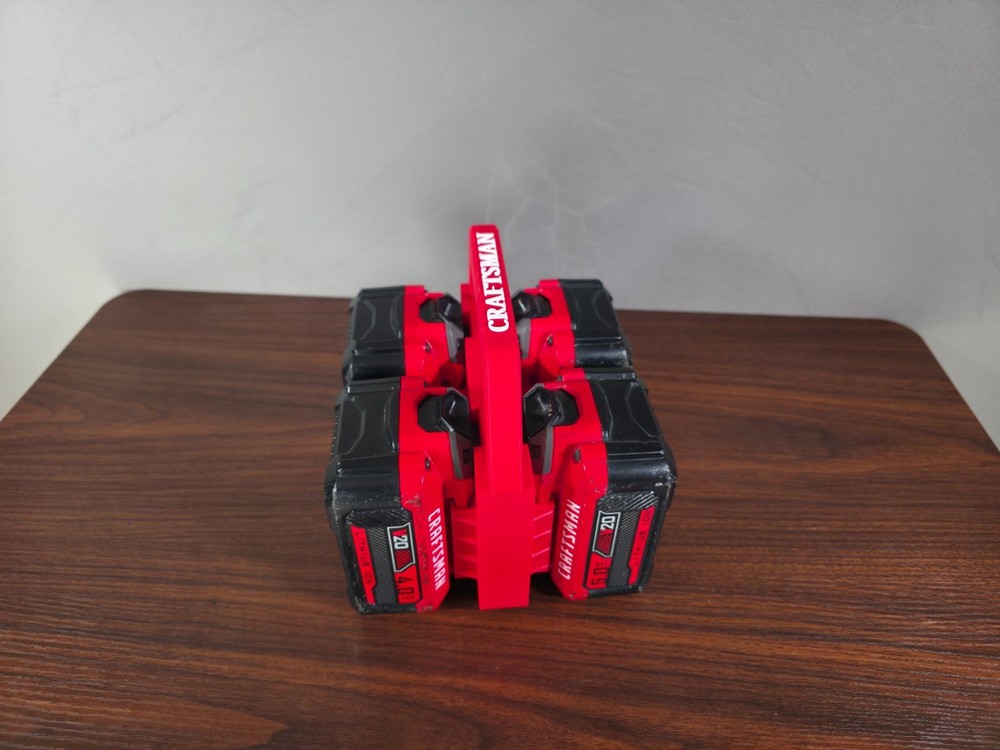 Battery Caddy for Craftsman 20V Batteries–Secure Locking Organizer Carry Handle