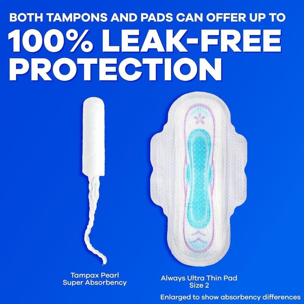 Tampax Pearl Tampons with LeakGuard Braid, Super Plus Absorbency, 100 Count