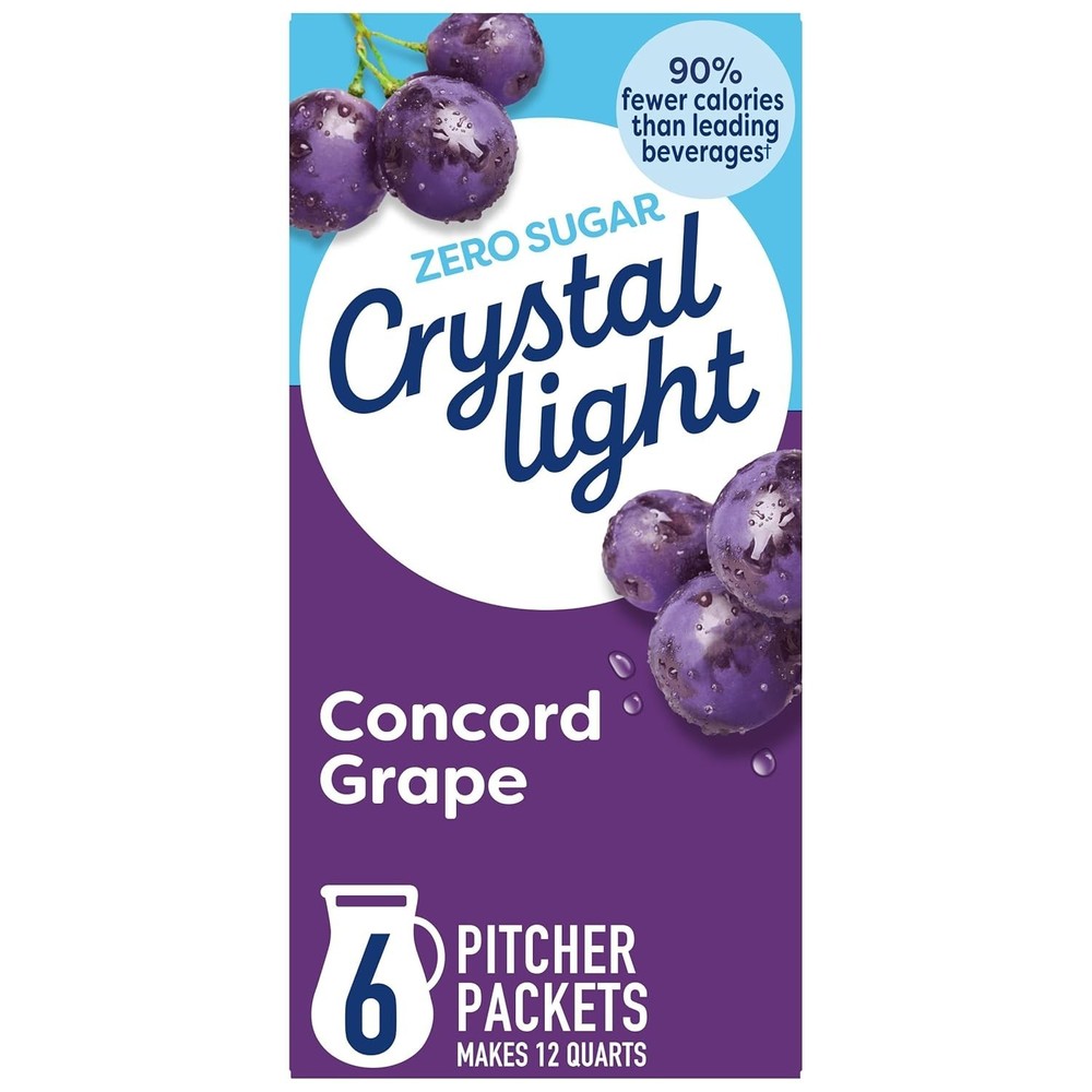 6 Count Concord Grape Flavor Drink Mix - Low Calorie Refreshment Packets