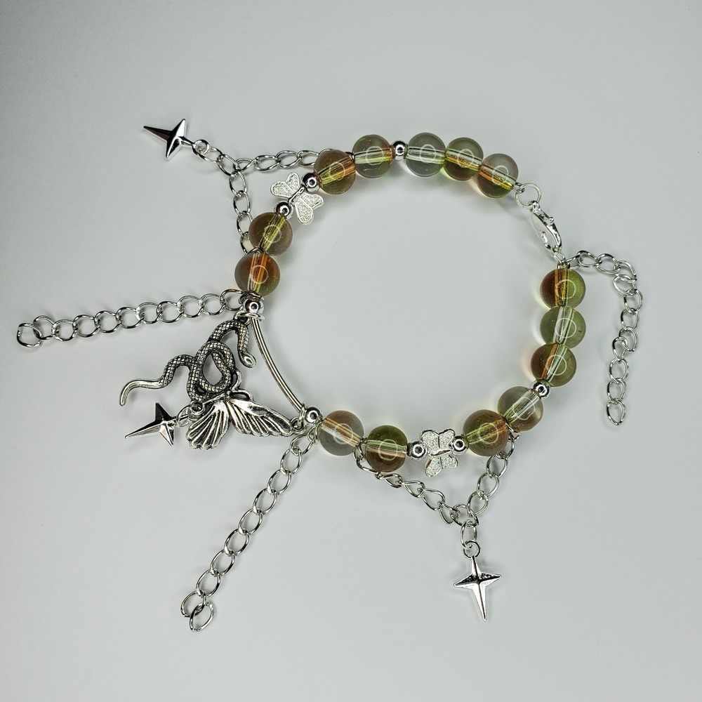 Hand crafted artisan unique gemstone bracelet