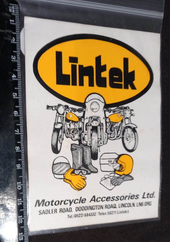VINTAGE LINTEK MOTORCYCLE ACCESSORIES LTD STICKER
