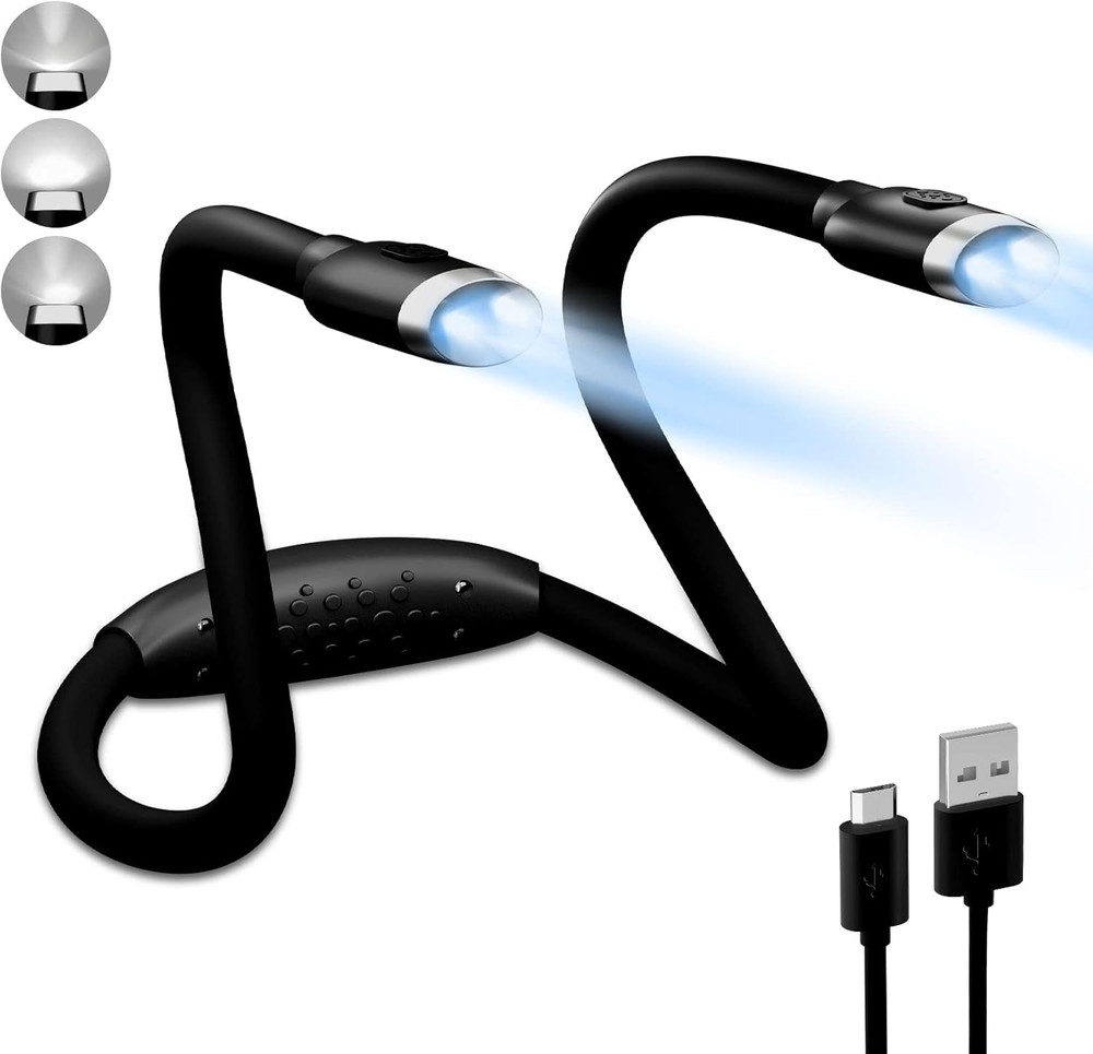 Neck Reading Light Rechargeable Book Light 6 Brightness Bendable Hands Free