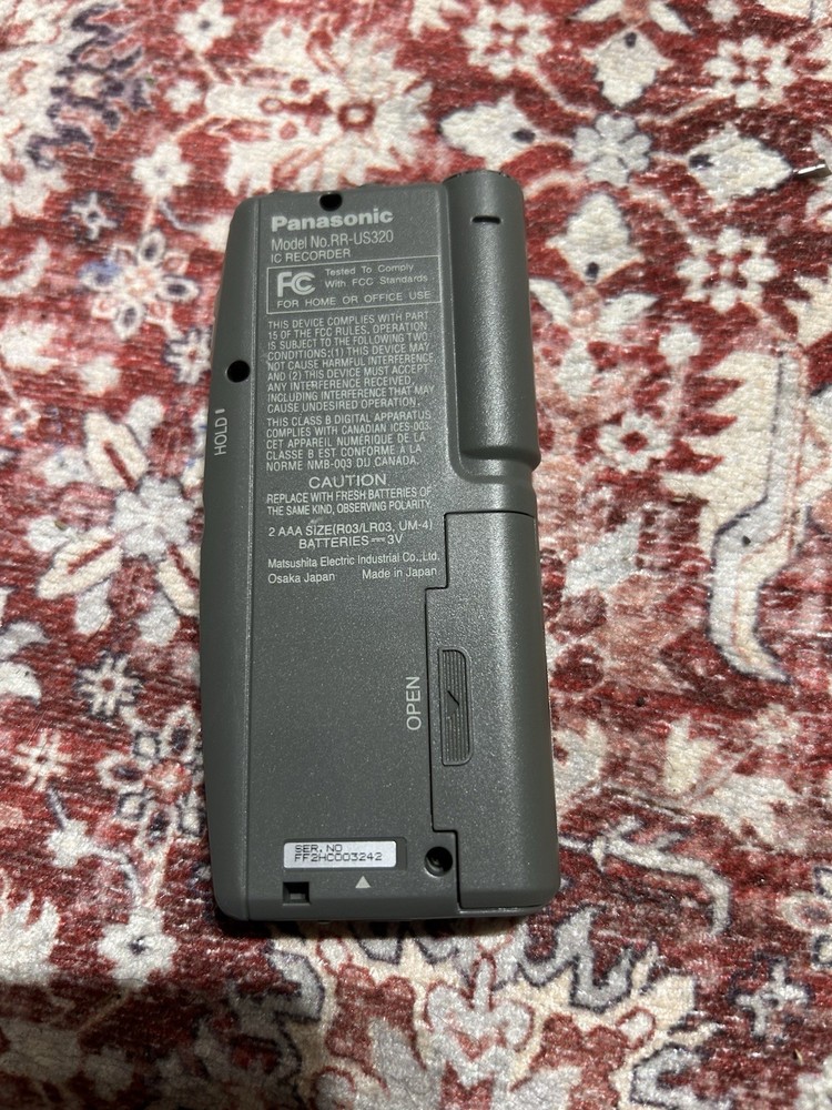 Panasonic RR-US320 (1.5 Hours) Handheld Digital Voice Recorder