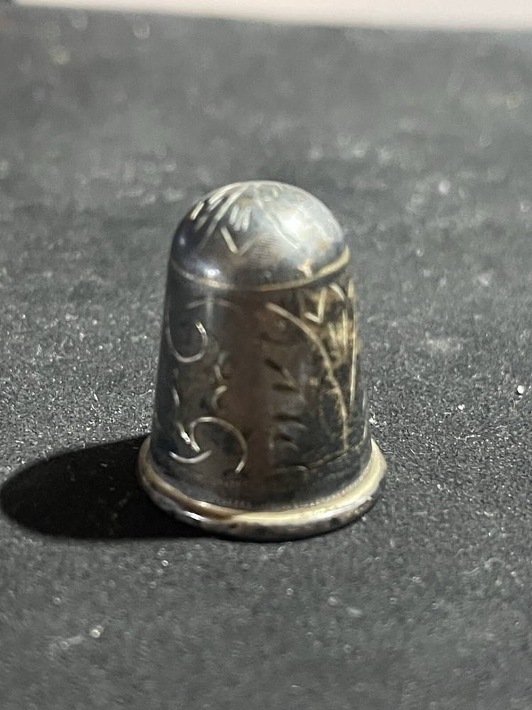 Vintage Silver Thimble With Engraving From Mexico