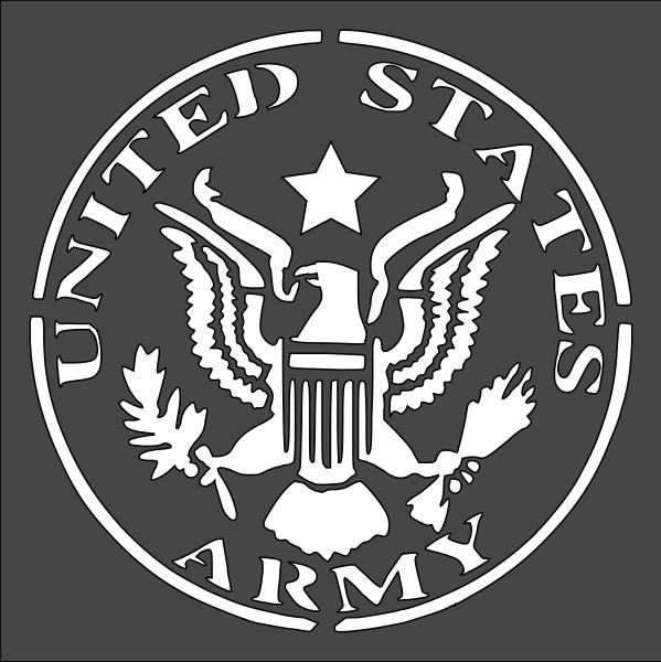 6"x6" Plastic Stencil - Army (SC36)*****