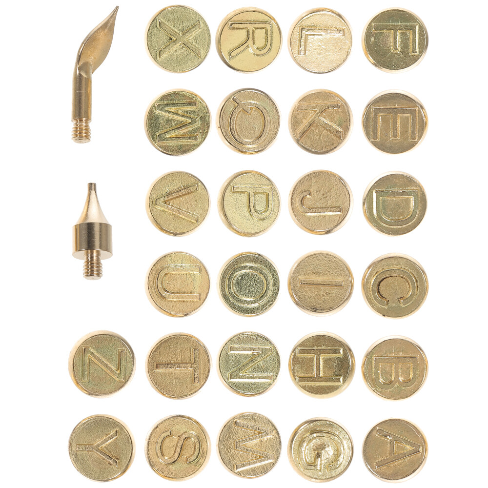 Wood Burning Alphabet Template Tips Letters Pyrography Head Mold Work Tools