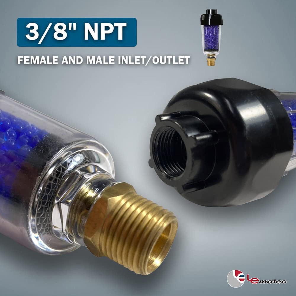 LE LEMATEC Air Compressor Dryer, Does Not Restrict Air Flow, Desiccant Filter...