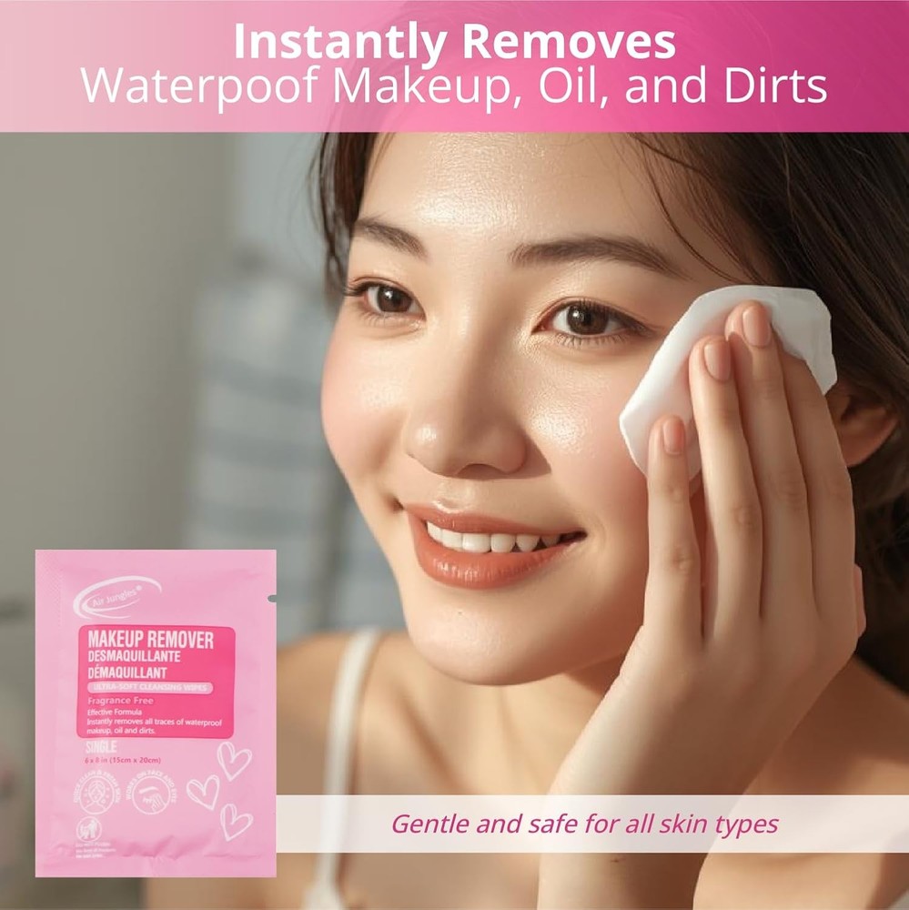 Makeup Remover Wipes Singles 25 Count Extra Large 6" x 8"