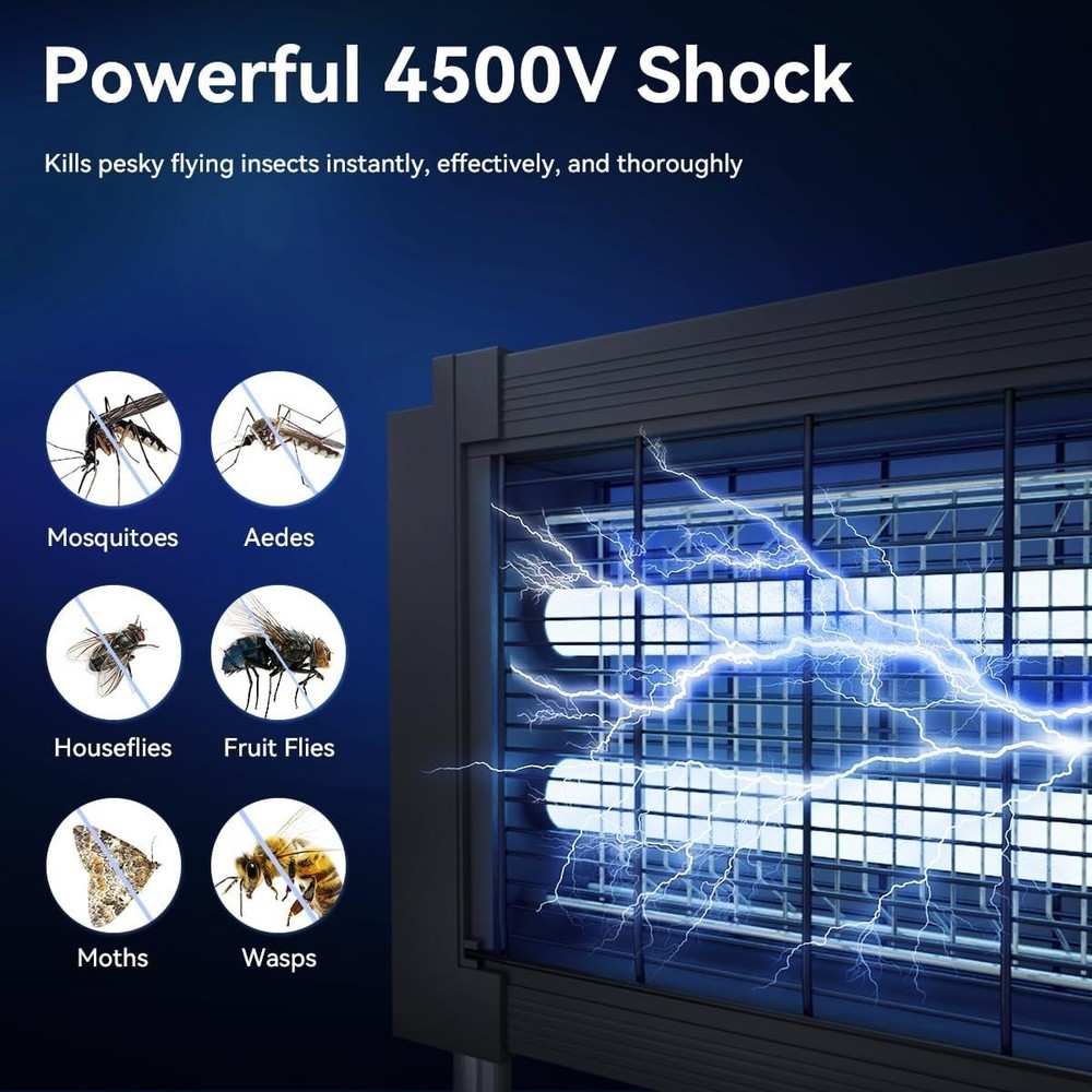 Waterproof Solar Bug Zapper - Effective Mosquito Control for Patios & Backyards