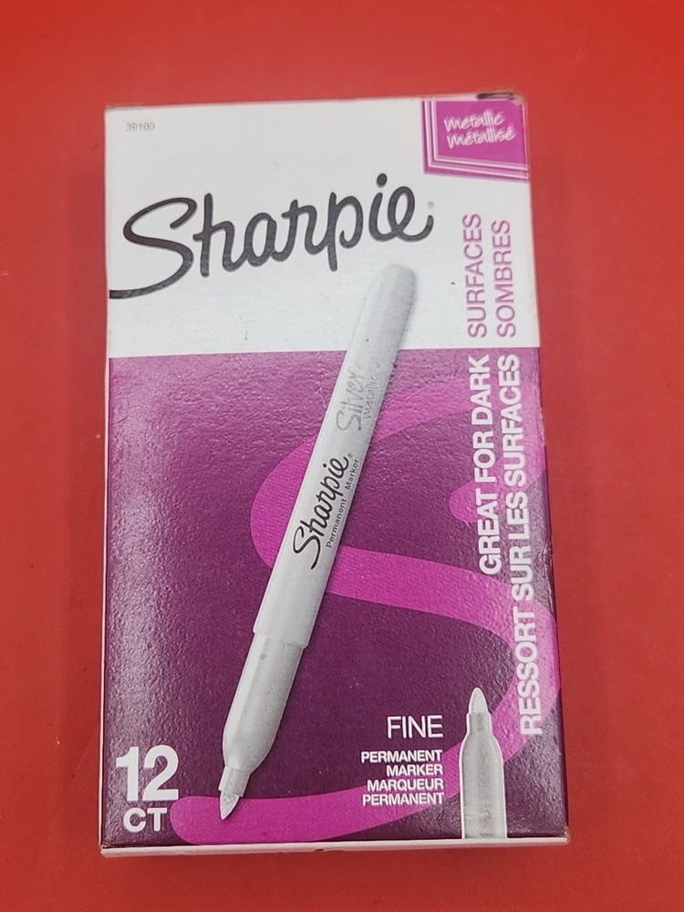Sharpie Metallic Permanent Markers, Fine Point, Silver, 12 Count