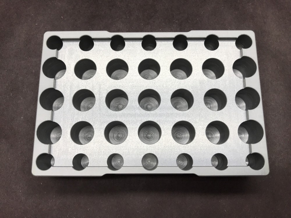 TECAN Aluminum 24-Place Microtube Rack Adapter 10mm ID 6x4 Array