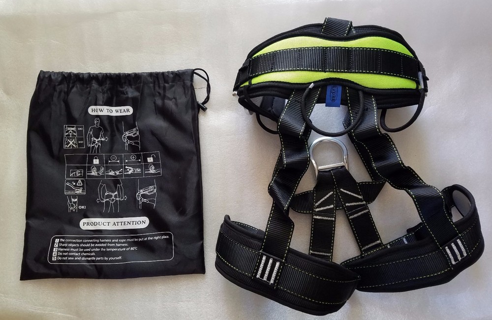 Tree Climbing Spike Set Spurs Climber Adjustable Harness + Half Glove + 1/2"Rope