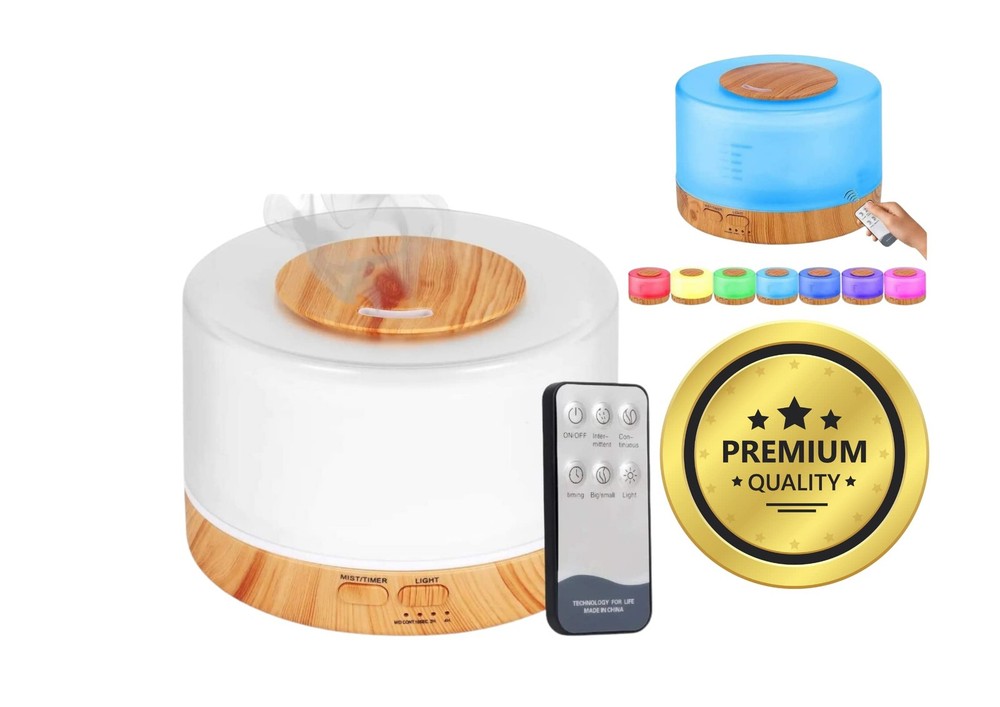 ZENVES 500ml Ultrasonic Essential Oil Diffuser with Remote Control LED Light