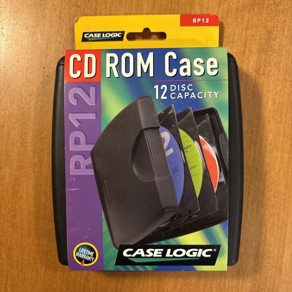 VINTAGE CASE LOGIC HARD DISC CASE HOLDS 12 DISCS