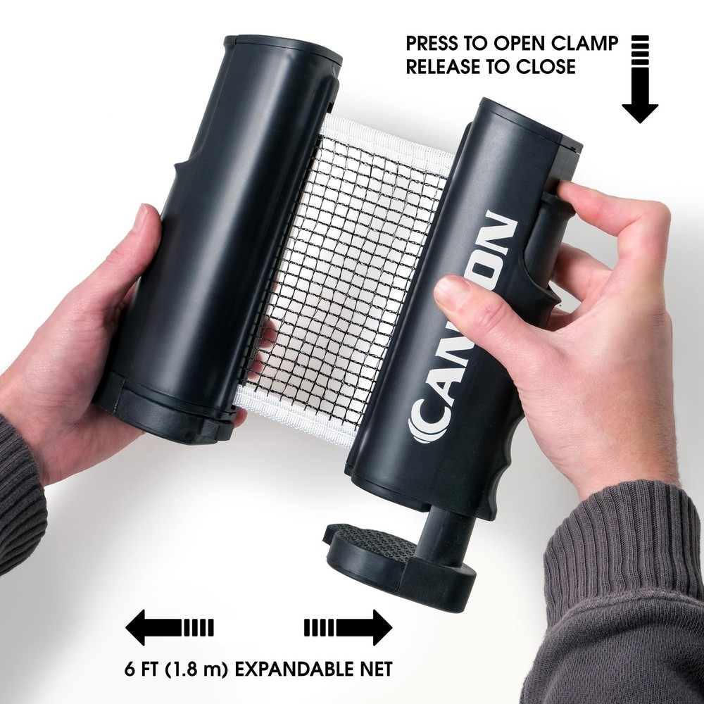 Retractable Table Tennis Net – Clamp-On Portable Net for Any Table – Adjustab...