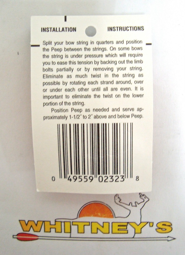 GWS Pro Hunter Side by Side String Peep - Medium - Black - 02323