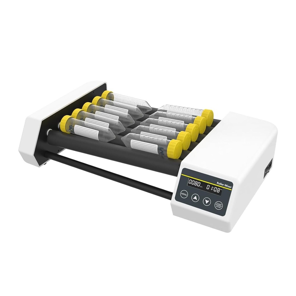 Lab Roller Mixer LCD Display with 6 Rollers Length 28cm Rotating Shaking