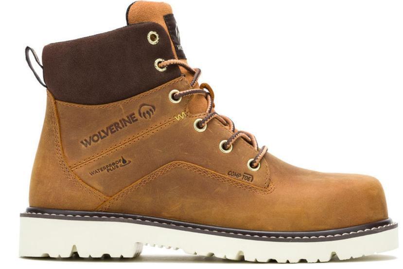 Wolverine - Women's Revival 6" Waterproof Comp-Toe Construction Boot, Cashew, 9M