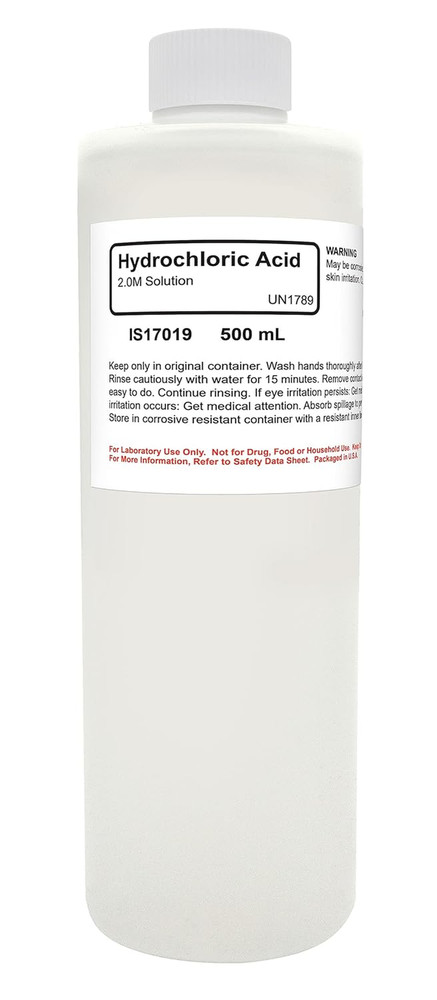 Hydrochloric Acid Solution 2M 500mL - The Curated Chemical Collection