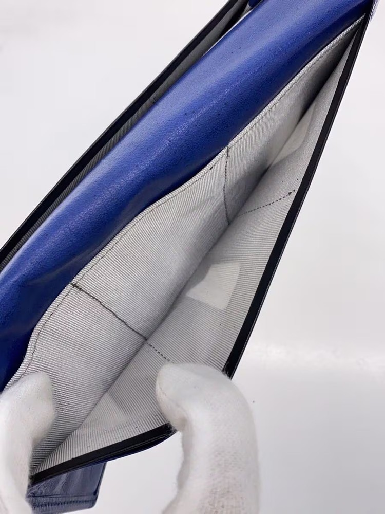 Other Brands Long Wallet Leather BLU Plain Men's