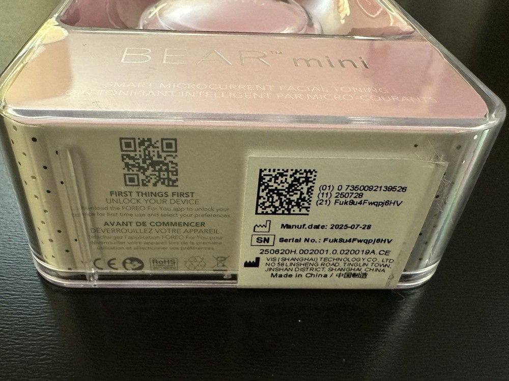 FOREO BEAR mini Smart Microcurrent Facial Toning Device Pearl Pink