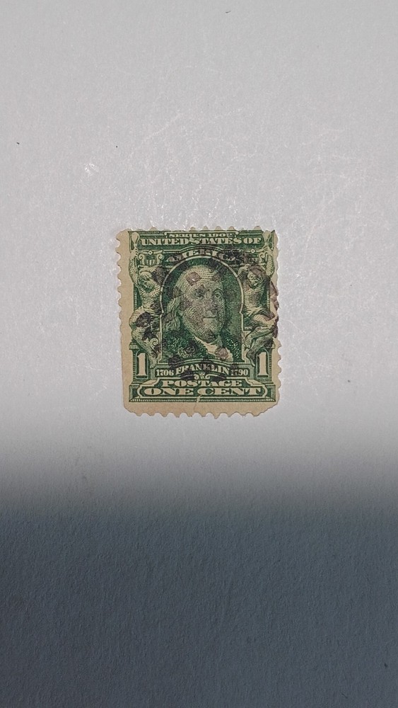 Benjamin Franklin Scott#300 1 Cent Green Rare