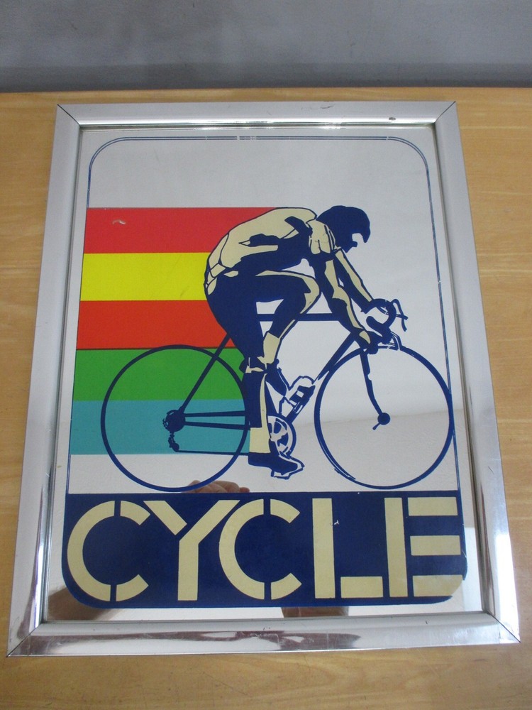 Vintage Intercraft Cycle Cycling Bar Mirror 12 x 14 *Frame Stratch*