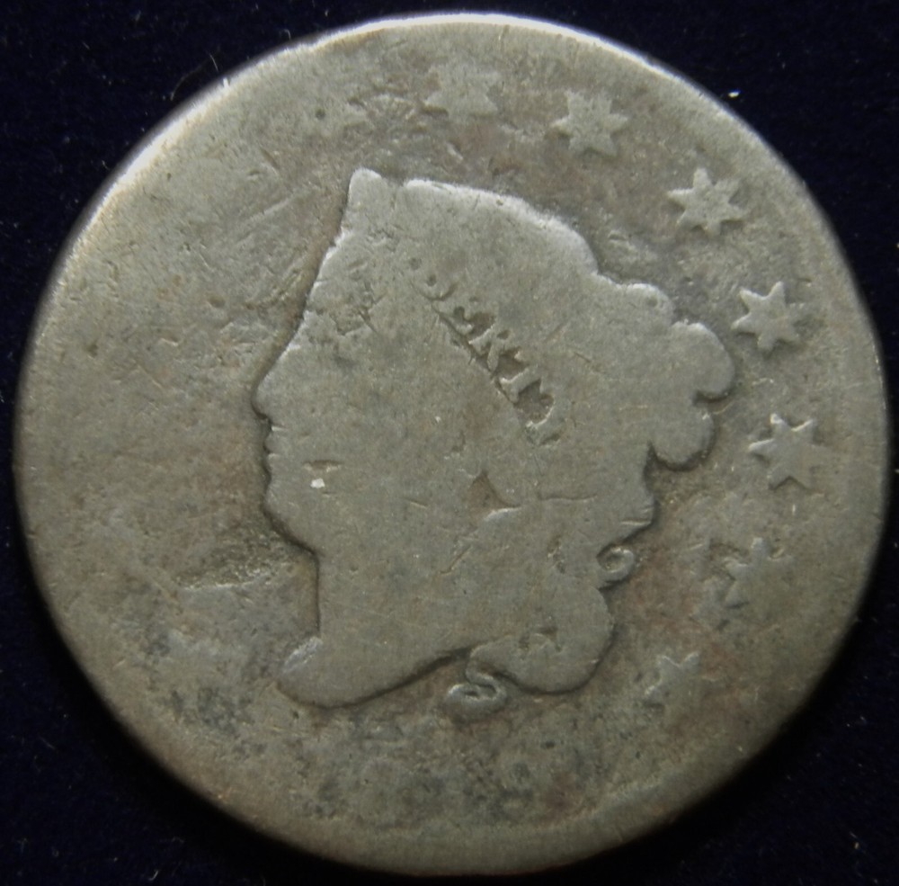 1817 MATRON CORONET HEAD LARGE CENT SMALL DATE, GOOD PLUS GRADE