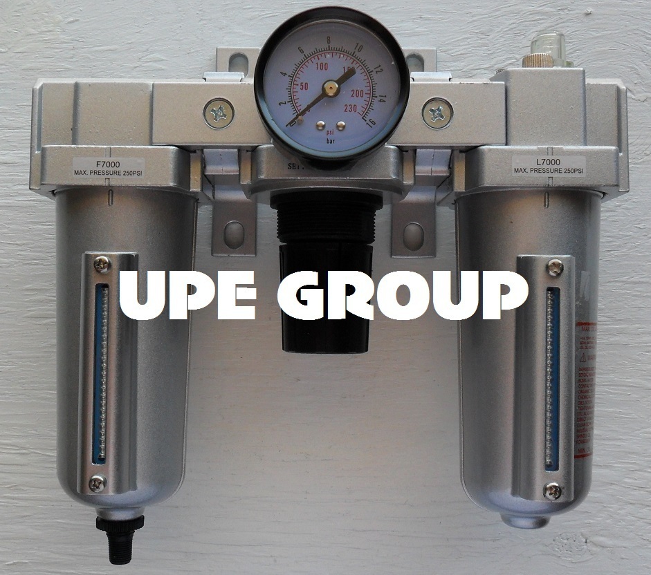 3/4" COMBO PARTICULATE FILTER MOISTURE TRAP LUBRICATOR REGULATOR & AUTO DRAIN