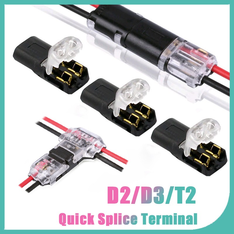 2 Pin / 3 Pin Quick Splice Crimp Terminal Pluggable Electrical Cable Connectors