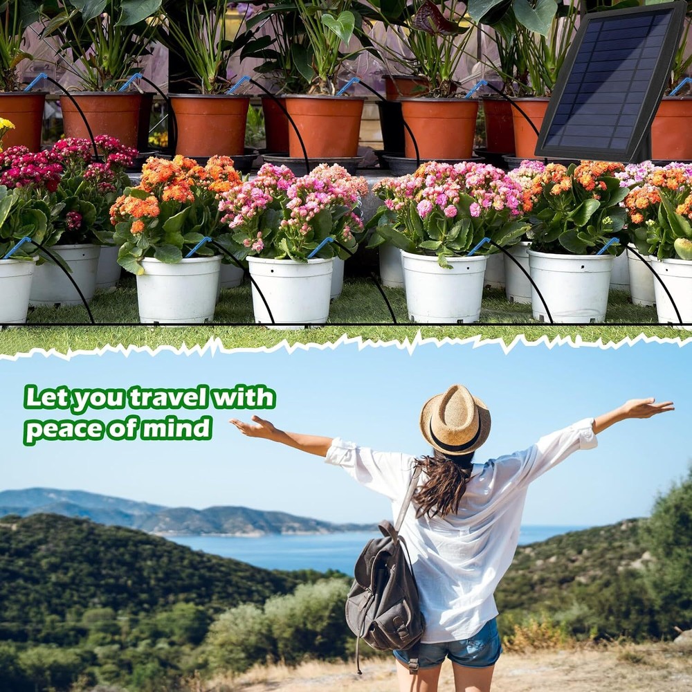 Solar Drip Irrigation Kit, Automatic Solar Drip Irrigation System for Plants