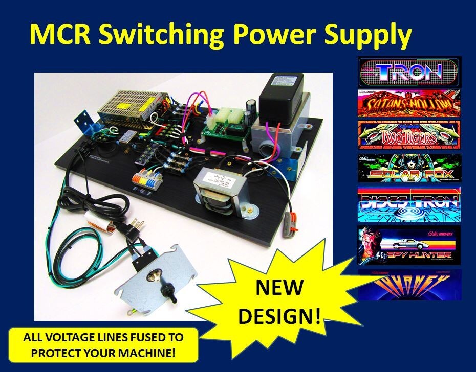 Arcade, Tron, Midway,  MCR - Replacement Switching Power Supply Module