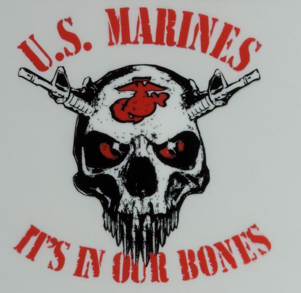 UNITED STATES MARINE WINDOW DECAL " IT'S IN OUR BONES"