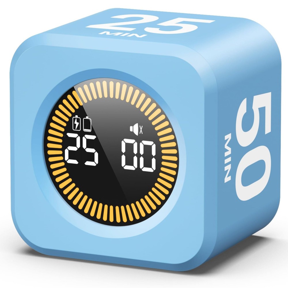 Pomodoro Timer – Visual Cube with 5/10/30/60 Min Presets, Countdown Ring & Co...