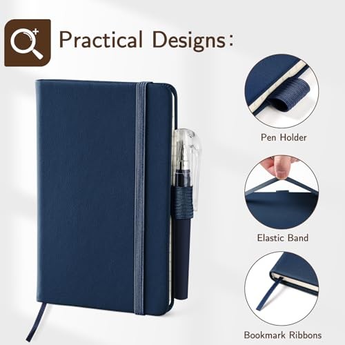 4 Pack Small Notebook Pocket Notebook, A6 Mini Green, Blue, Black, Grown