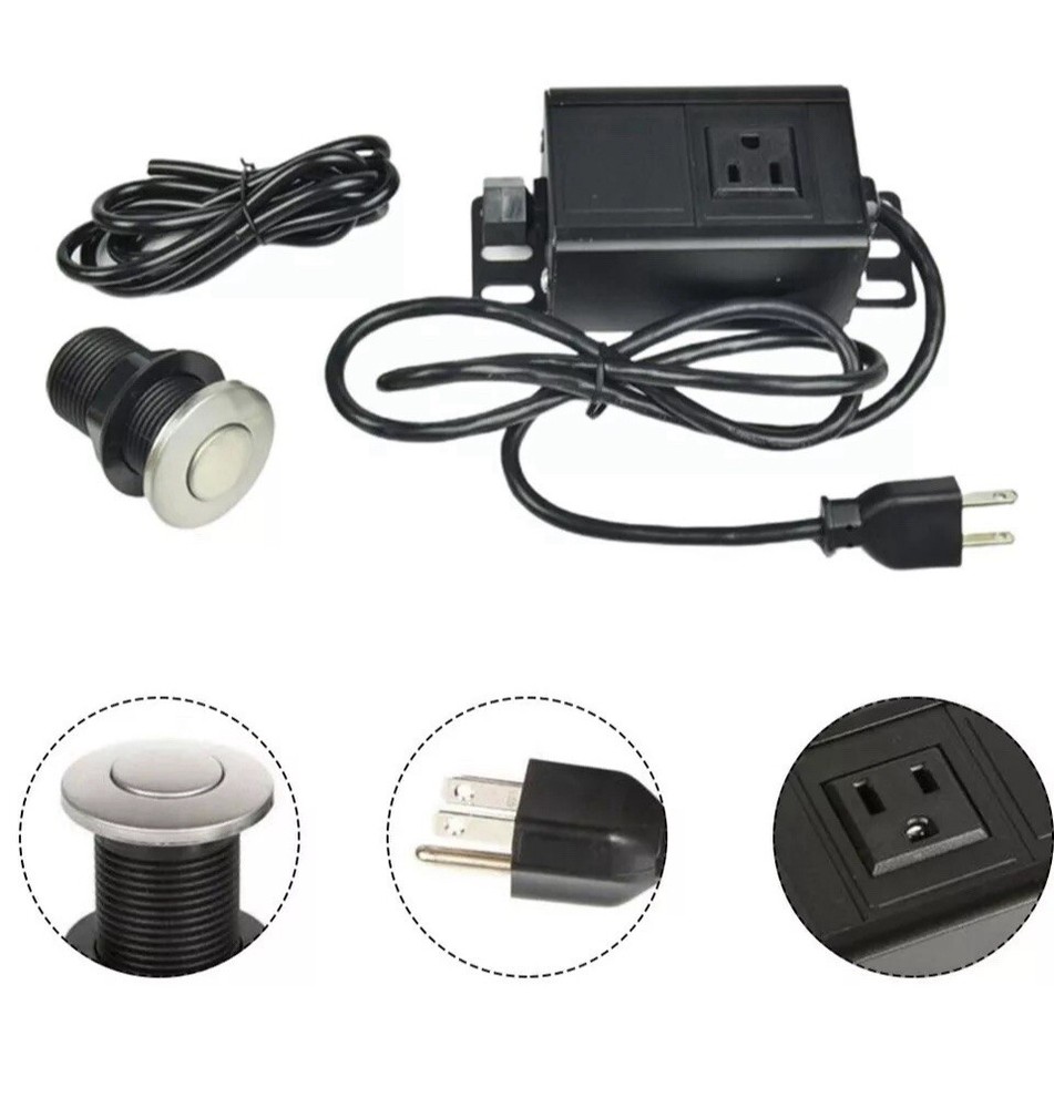 Garbage Disposal Air Switch Kit Single Outlet Single Control On/Off Air Button