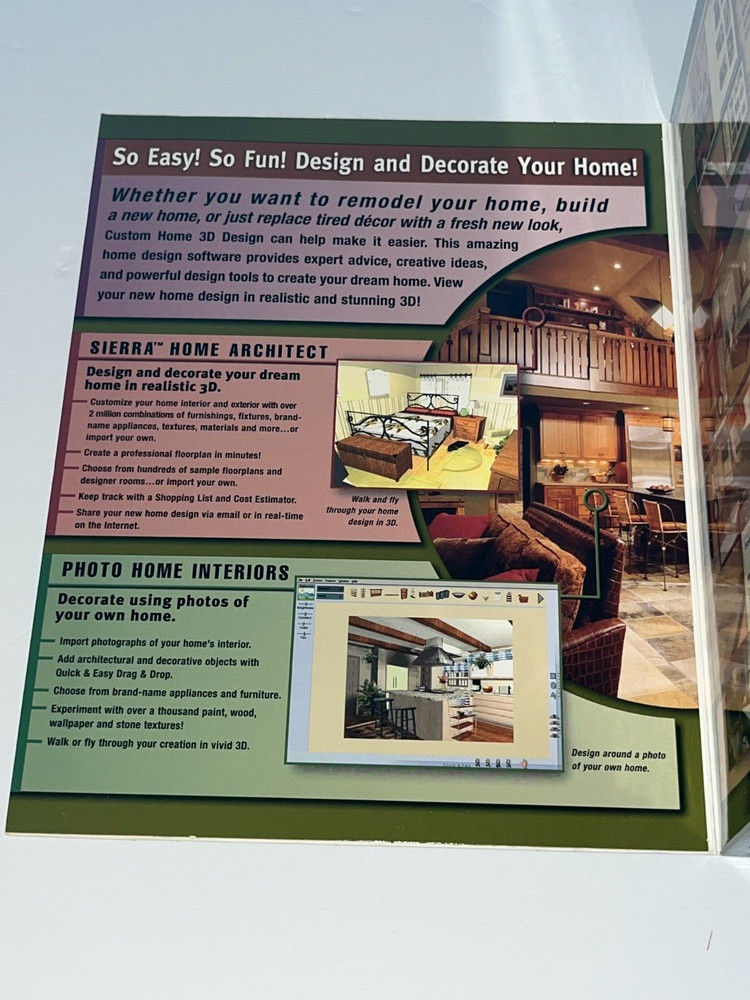 Sierra 3-D Custom Home Design, Architect, Decore & More, PC CD-ROM (SEALED)